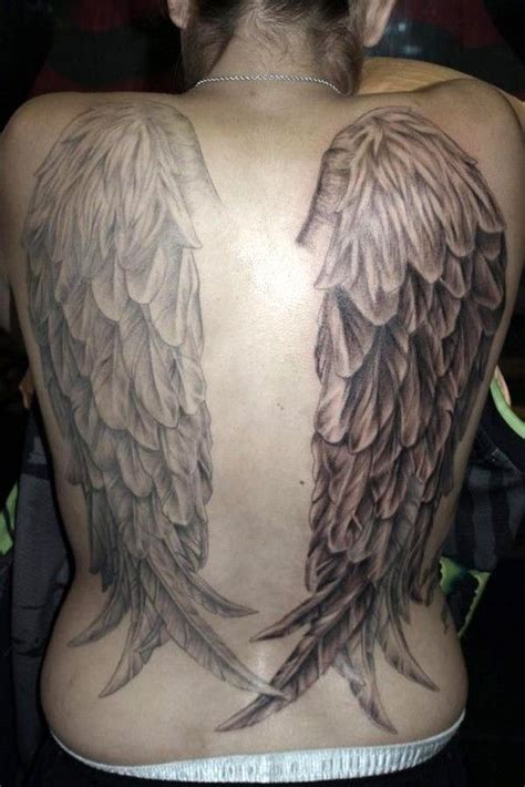 Don't forget to consider the tattoo size in connection to its place on your body: Realistic angel wings tattoo | Wings tattoo