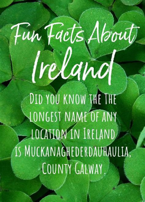 Fun Facts About Ireland Ireland Facts Fun Facts About Ireland Fun Facts