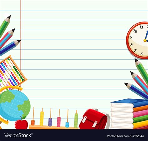 School Themed Background Template Royalty Free Vector Image
