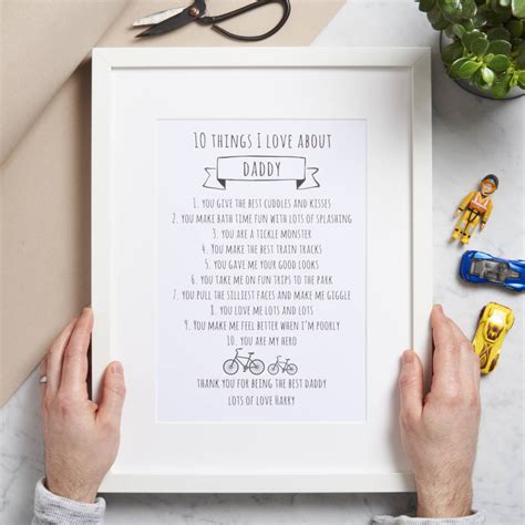 Personalised Ten Things I Love About Daddy Print By Posh Totty Designs