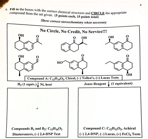 Solved Fill In The Boxes With The Correct Chemical