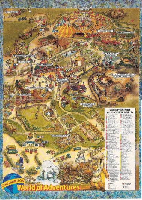 Theme Park Brochures Chessington World Of Adventures Map 1987 Theme