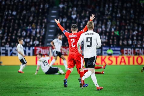 Antonio Rukavina Raises His Arms during a Soccer Game Editorial Stock