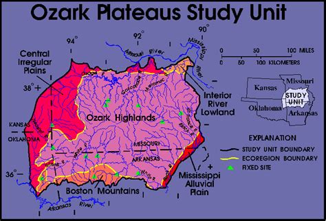 Elevation Map Of Ozark Plateau