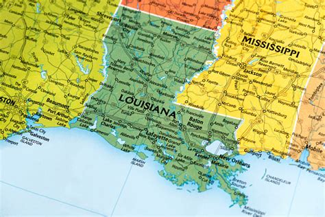 Mapa De Estado De Louisiana En Ee Uu Foto De Stock Y Más Banco De