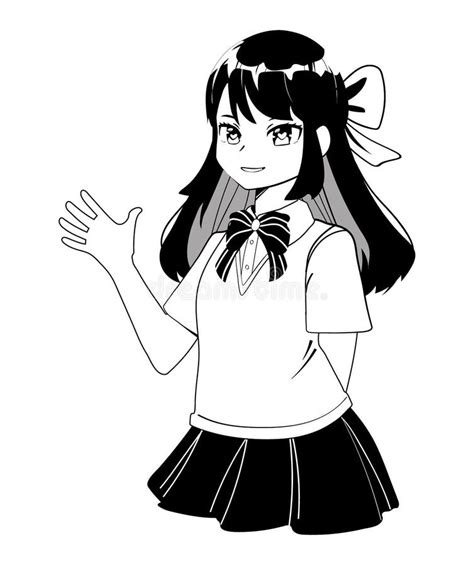 Anime Girl Waving Hand Stock Vector Illustration Of Japanese 242977424