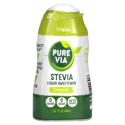 Pure Via Stevia Liquid Sweetener Original 162 Fl Oz 48 Ml