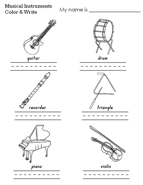 Easy Music Worksheets For Kindergarten Thekidsworksheet