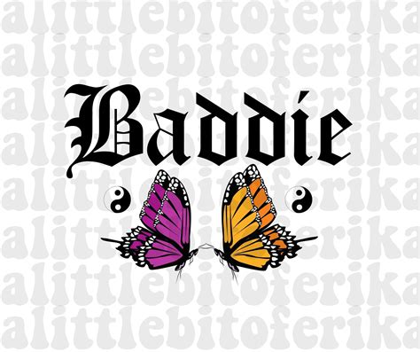 Baddie Butterflies And Yin Yang Sublimation Design Instant Etsy