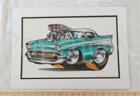 10 Classic Double Matted Rohan Day Art Prints Muscle Machines 14x20