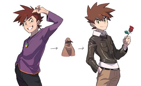 Gary Oak Pokemon And More Drawn By Redlhzz Danbooru