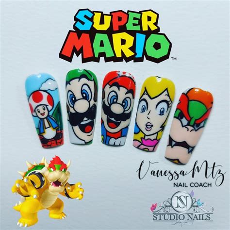 Mario Bros Nails Diseños De Uñas Uñas Acrílicas De Disney Arte De