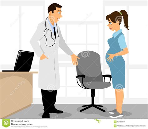 Doctor And Pregnant Woman Stock Vector Illustration Of Indoors 62455919