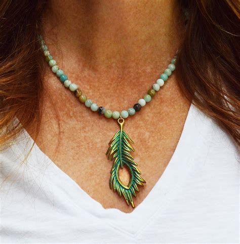Lucky Feather Necklace Patina Finish Jewelry Couture Jewels By Trish