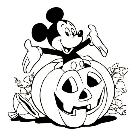 Piglet on the jack o lantern. Mickey Mouse viert Halloween - Coloring pages for kids