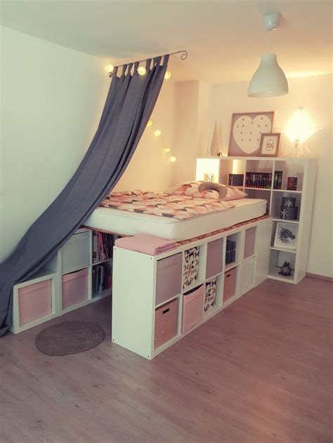 See more ideas about kallax ikea, toy rooms, kids bedroom. A loft bed from Ikea Kallax shelves #kallax #shelves ...