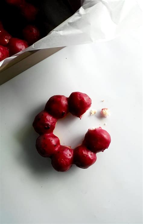 In particular, the store's signature pon de ring donut with its characteristic shape. Lemon and Blueberry Mochi Donut (Pon de Ring)