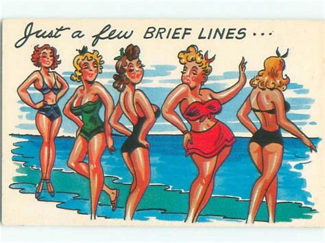Pre Risque Comic LINE OF SEXY GIRLS AT THE BEACH AB Topics Risque Women Women