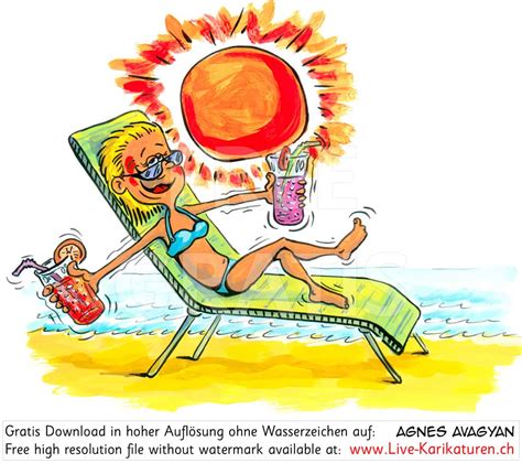 Sommer Sonne Sonnenschein Girl Live Karikaturen Ch