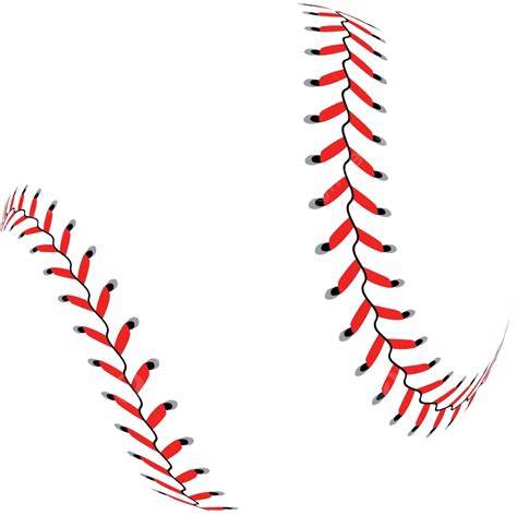 Baseball Ball On White Background American Outline Laces Vector