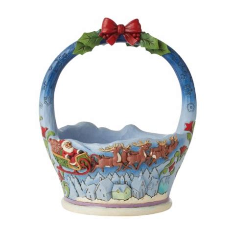 Jim Shore Merry Season Of Surprises Polyresin Christmas Basket 6011886