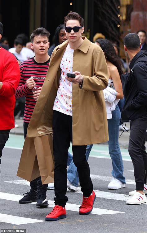 Or a substitute for authentic camel hair. Pete Davidson looks clean-cut in a smart camel coat during ...