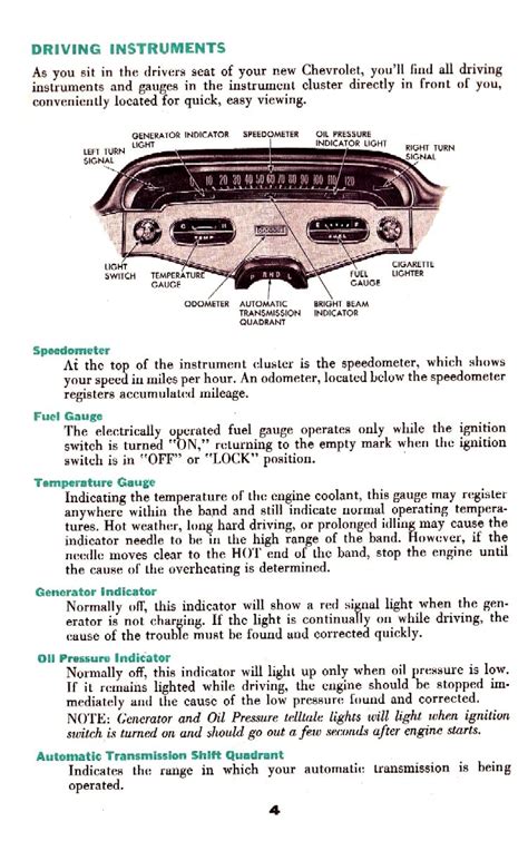 1958 Chevy Passenger Car Owners Manual