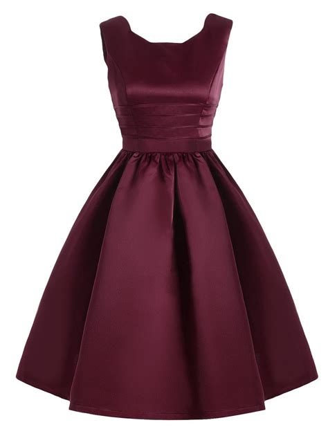 17 Off 2021 Vintage Sweetheart Neck Fit And Flare Prom Dress In Wine