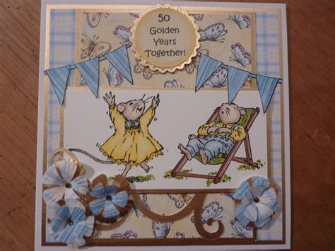 Mysticmoonflower Crafts: Golden Wedding Anniversary Cards