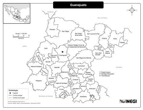 Mapa De Guanajuato Con Nombres