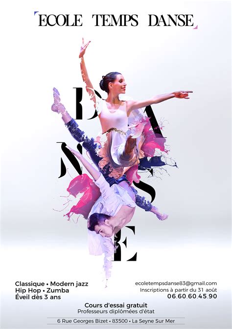 Flyer Ecole De Dans Tempsdanse Affiche De Danse Danse Moderne Jazz Danse Classique
