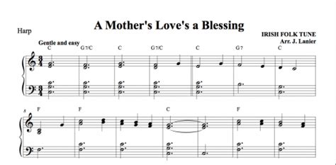 Though feeble, old and grey, for you'll never miss a mother's love, till she's buried beneath the clay. A Mother's Love's a Blessing for Harp | Janet Lanier