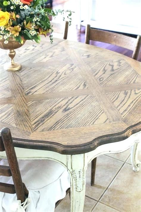 If your table is a country style pedestal and you now here s how to refinish a table. refinish oak table refinished staining how to a dining ...