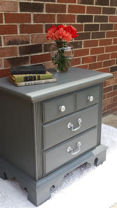 Custom Grey Chalk Paint And A Protectective Poly Finish Used To