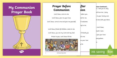 Roman Catholic Communion Prayer Book Print Out