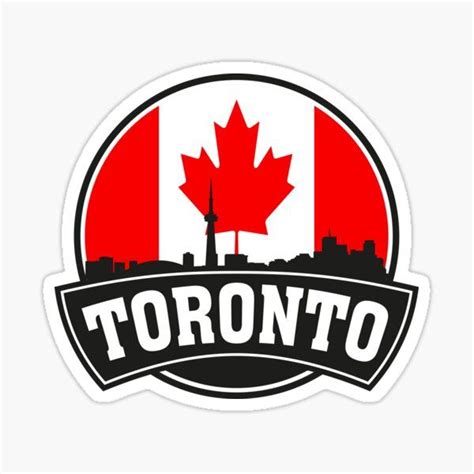 Toronto Canada Skyline Travel Souvenir Canadian Flag Sticker Canada