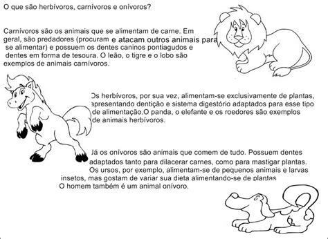 Atividades Sobre Animais Carnivoros Herbivoros E Onivoros Para 3o Ano