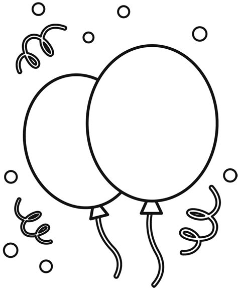 Birthday Balloons Coloring Page Colouringpages