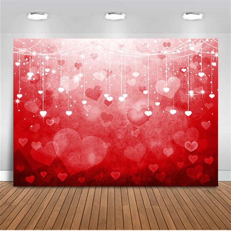 Valentines Day Backdrop Photography Red Heart Portrait Background For