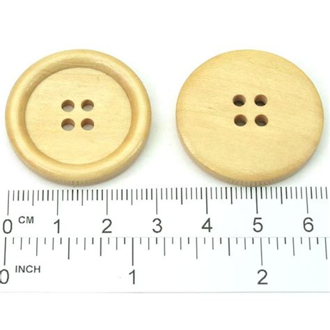Button Wood Natural 30mm Knitca