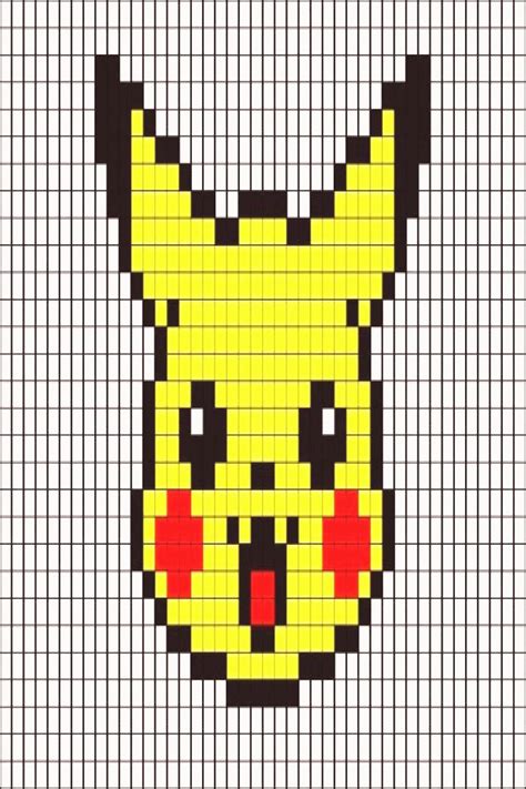 Pixel art · loisir créatif · mosaïque · fun. pixel art pikachu facile : +31 Idées et designs pour vous inspirer en images