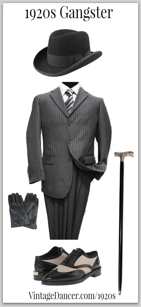 1920s Gangster Look Black Homburg Hat Dark Grey Striped Suit Two