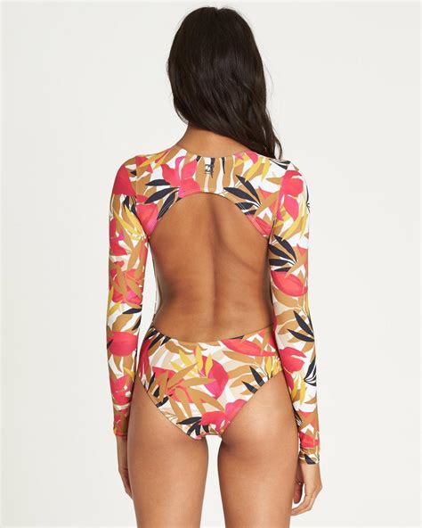 Wetsuits Billabong Womens Tropic Nights Bodysuit Rashguard Multi