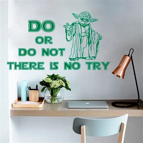 Do Or Do Not There Is No Try Jedi Master Yoda Quote Star Wars Vinyl Decal Sticker Home Decor