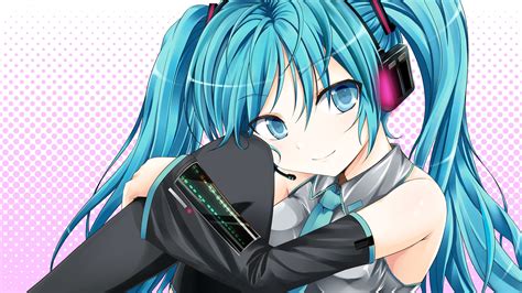 Обои Vocalioid взгляд Hatsune Miku хатсуне мику вокалоид наушники