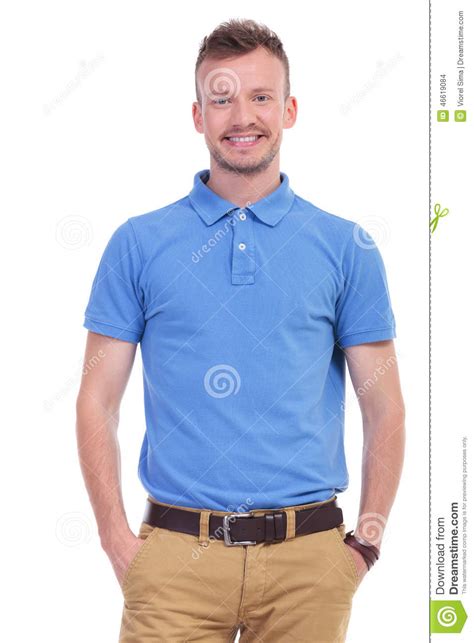 Casual Young Man With Hands In Pockets Stock Photo Image Of Smile
