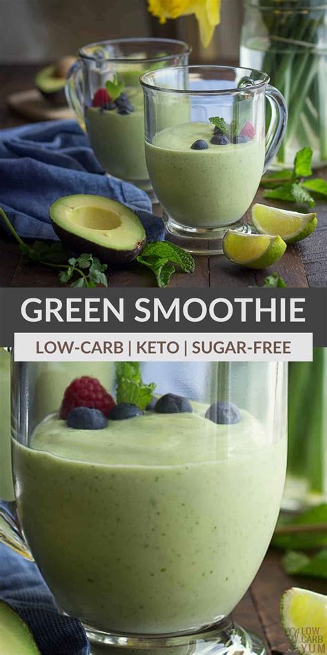 Keto Green Smoothie Recipe With Avocado Low Carb Yum