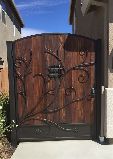 Wooden Gate Designs Wood Gate Wrought Iron Gates