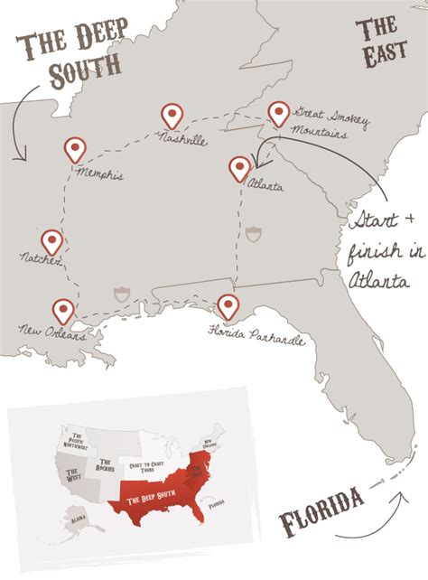 Ultimate Deep South The American Road Trip Company Road Trip Map
