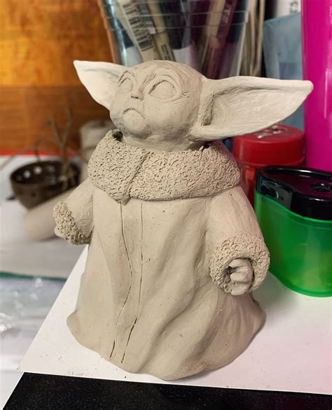 Clay Baby Yoda Sculpture Clay Pottery Painting Designs Clay
